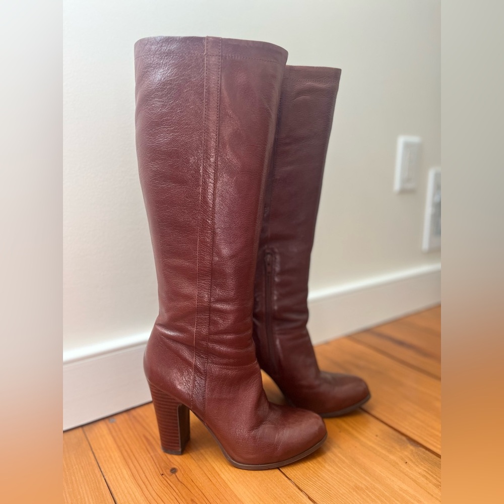 Nine West Chestnut Brown Leather Boots